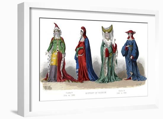 French Costume: Charles V, Charles VI-null-Framed Giclee Print