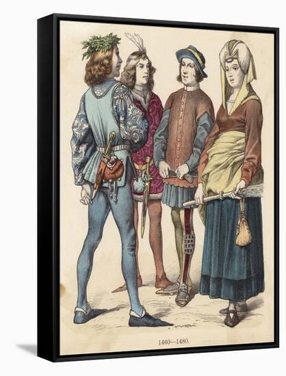 French Costumes 1460-80-null-Framed Stretched Canvas