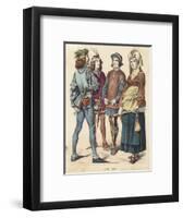 French Costumes 1460-80-null-Framed Art Print