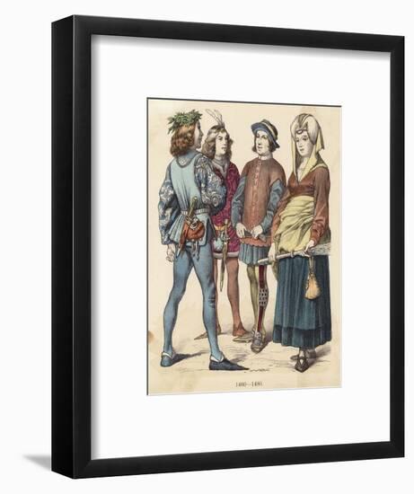 French Costumes 1460-80-null-Framed Art Print