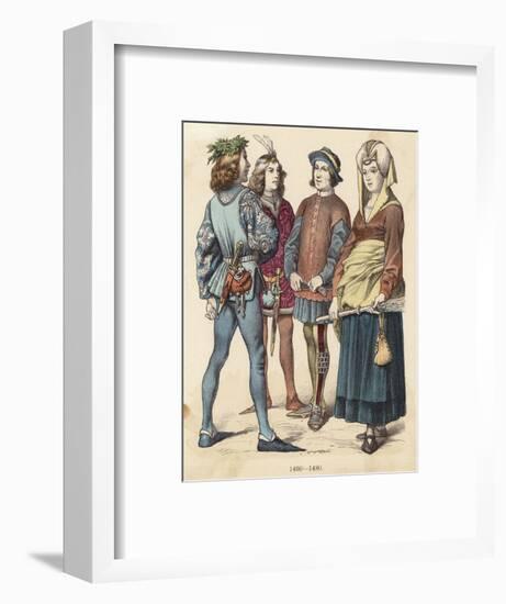 French Costumes 1460-80-null-Framed Art Print