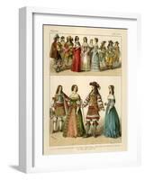 French Costumes 1600-1670-Albert Kretschmer-Framed Giclee Print