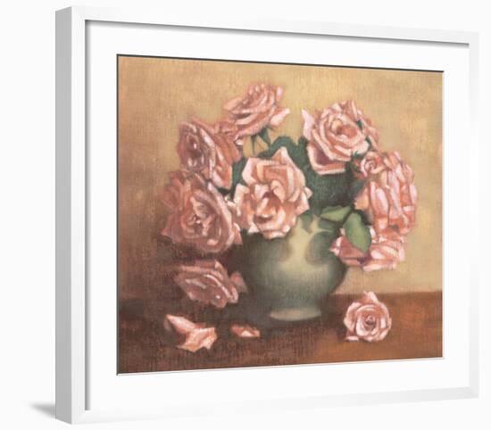 French Cottage Roses II-Linda Hanly-Framed Art Print