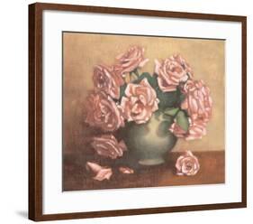 French Cottage Roses II-Linda Hanly-Framed Art Print