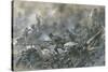 French Counter-Attack at Village of Vaux Near Verdun, 1916-Paul Thiriat-Stretched Canvas