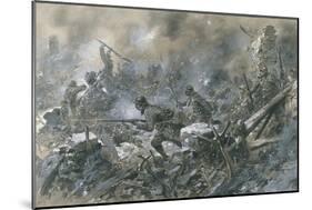 French Counter-Attack at Village of Vaux Near Verdun, 1916-Paul Thiriat-Mounted Art Print