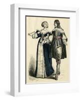 French Couple 1650-null-Framed Art Print