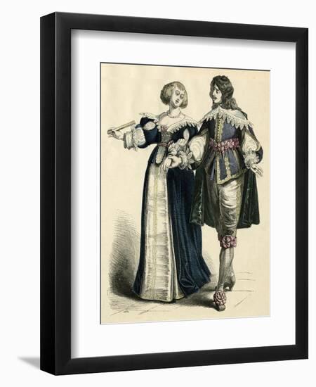 French Couple 1650-null-Framed Art Print