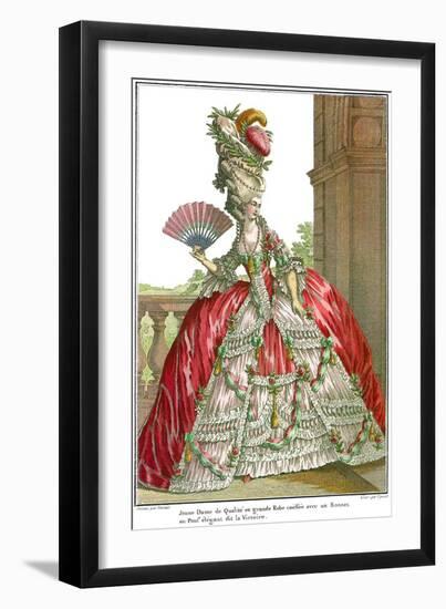 French Court Dress with Wide Panniers, 1778-Claude Louis Desrais-Framed Giclee Print