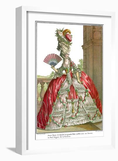 French Court Dress with Wide Panniers, 1778-Claude Louis Desrais-Framed Giclee Print