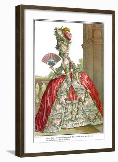 French Court Dress with Wide Panniers, 1778-Claude Louis Desrais-Framed Giclee Print