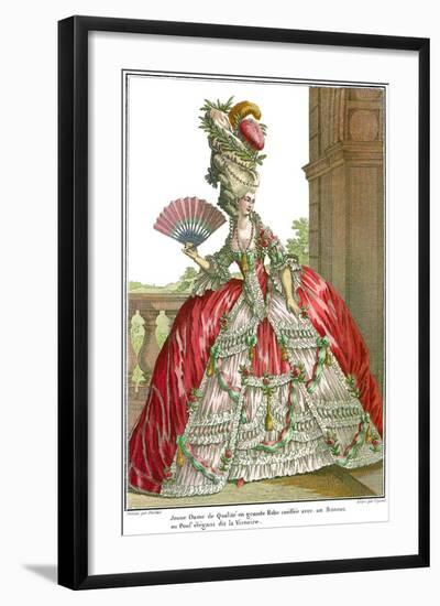 French Court Dress with Wide Panniers, 1778-Claude Louis Desrais-Framed Giclee Print