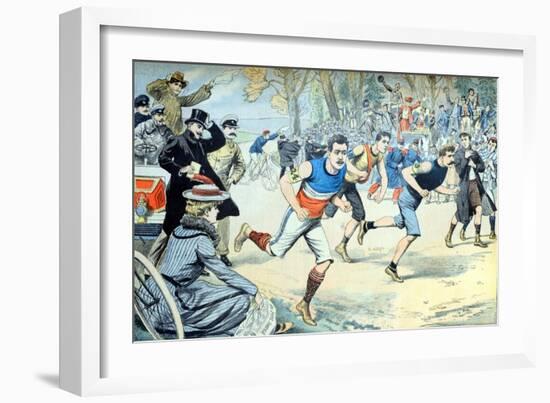 French Cross Country Running Championship (March 1903)-null-Framed Giclee Print