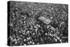 French Crowds Cheering Pershing and Joffre, Hotel Crillon, Paris, First World War, 1917-null-Stretched Canvas