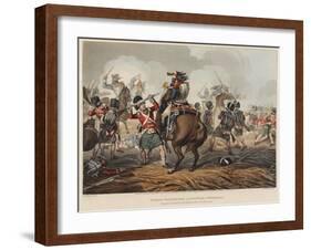 French Cuirassiers in the Battle of Waterloo Charged and Defeated by the Highlanders and Scotch Gre-John Augustus Atkinson-Framed Giclee Print