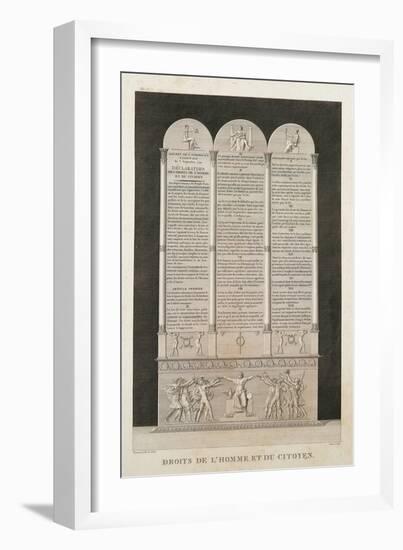 French Declaration of the Rights of Man and the Citizen, Engraved by Jacques Louis Copia-Alexandre Evariste Fragonard-Framed Giclee Print