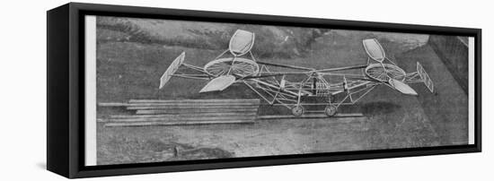 French Designer Paul Cornu's Helicopter Seen from the Roof of His Hangar-null-Framed Stretched Canvas