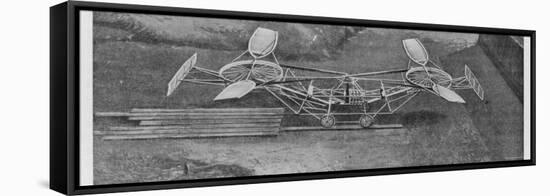 French Designer Paul Cornu's Helicopter Seen from the Roof of His Hangar-null-Framed Stretched Canvas