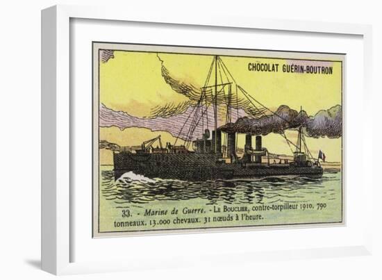 French Destroyer Bouclier, 1910-null-Framed Giclee Print