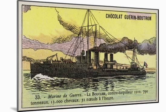 French Destroyer Bouclier, 1910-null-Mounted Giclee Print
