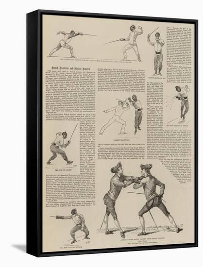 French Duellists and Italian Fencers-null-Framed Stretched Canvas