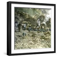 French Expedition into the Crater of the Wajand Volcano (Island of Java, Indonesia), around 1900-Leon, Levy et Fils-Framed Photographic Print