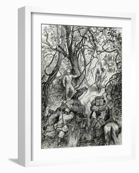 French Expedition Opens Way into the Nieniya Mountains, Sudan, 1893.-null-Framed Giclee Print