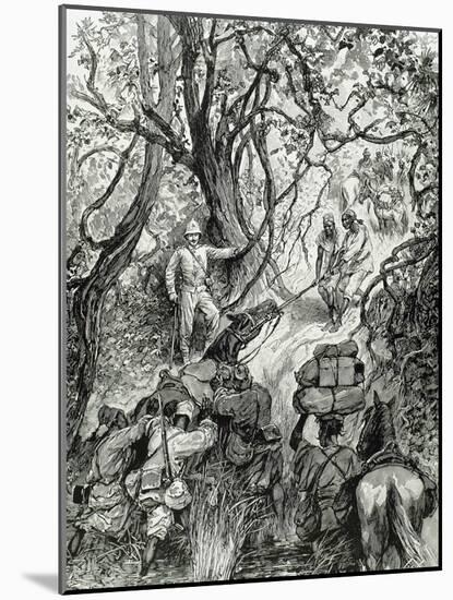 French Expedition Opens Way into the Nieniya Mountains, Sudan, 1893.-null-Mounted Giclee Print