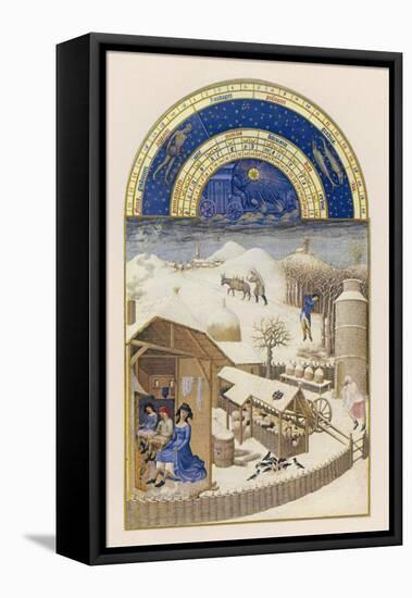 French Farm in Winter-Pol De Limbourg-Framed Stretched Canvas