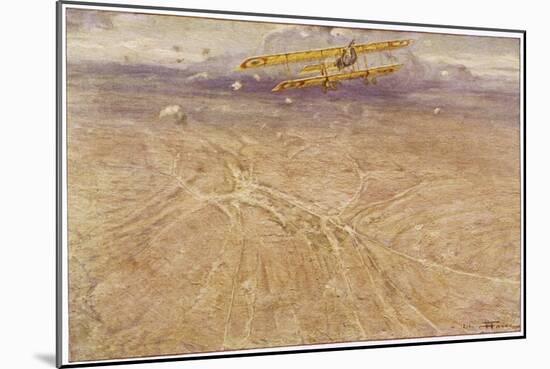French Farman F-40 Comes Under German Fire as It Directs Artillery Fire Over Avocourt-Henri Farre-Mounted Art Print