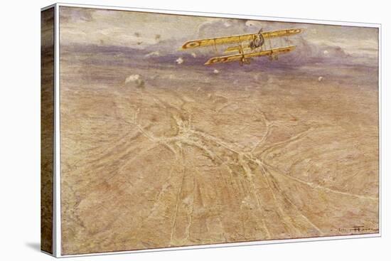 French Farman F-40 Comes Under German Fire as It Directs Artillery Fire Over Avocourt-Henri Farre-Stretched Canvas