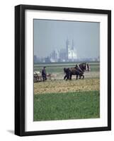 French Farmer Laying Fertilizer on His Field with a Team of Percheron Horses-Loomis Dean-Framed Photographic Print