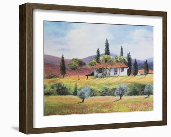 French farmland,  pastel-Margo Starkey-Framed Giclee Print