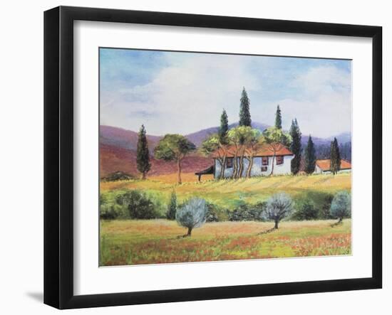 French farmland,  pastel-Margo Starkey-Framed Giclee Print