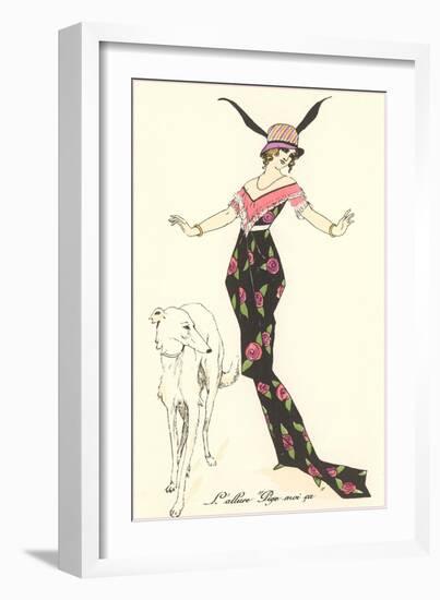 French Fashion, Borzoi-null-Framed Art Print