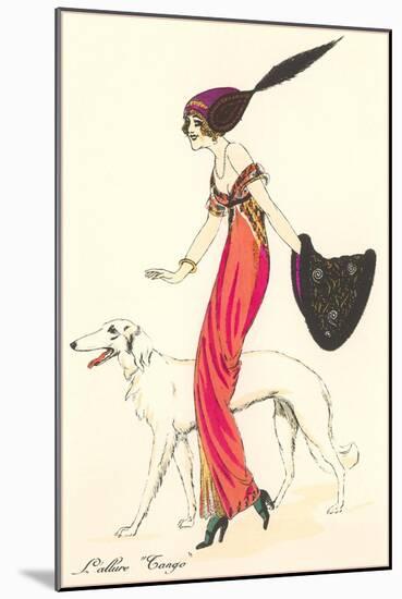 French Fashion, Borzoi-null-Mounted Art Print