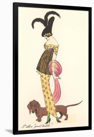 French Fashion, Dachshund-null-Framed Art Print