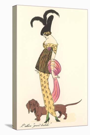 French Fashion, Dachshund-null-Stretched Canvas