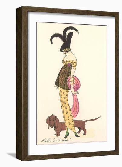 French Fashion, Dachshund-null-Framed Art Print