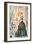 French Fashion Evening Dress, Magazine Plate, France, 1944-null-Framed Giclee Print