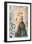 French Fashion Evening Dress, Magazine Plate, France, 1944-null-Framed Giclee Print