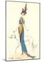 French Fashion, Greyhound-null-Mounted Art Print