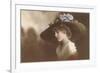 French Fashion, Huge Hat with Flowers-null-Framed Premium Giclee Print