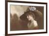 French Fashion, Huge Hat with Flowers-null-Framed Premium Giclee Print