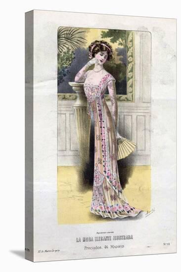 French Fashion, Magazine Plate, Spain, 1909-null-Stretched Canvas