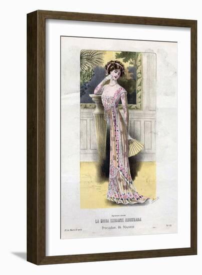 French Fashion, Magazine Plate, Spain, 1909-null-Framed Giclee Print