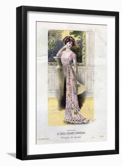 French Fashion, Magazine Plate, Spain, 1909-null-Framed Giclee Print