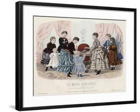 French Fashion Plate, Late 19th Century-null-Framed Giclee Print