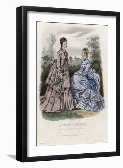 French Fashion Plate, Late 19th Century-null-Framed Giclee Print