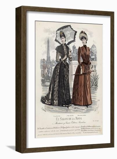 French Fashion Plate, Late 19th Century-null-Framed Giclee Print